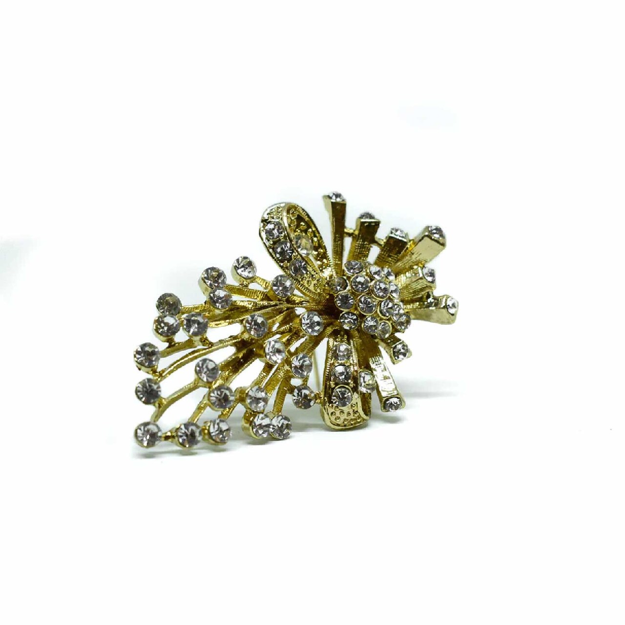 Vintage Style Rhinestone Crystal Brooch Pin For Bridal Weddings Crafts 2 3/4 Inch X 1 3/4 Inch